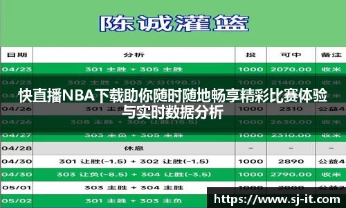 快直播NBA下载助你随时随地畅享精彩比赛体验与实时数据分析