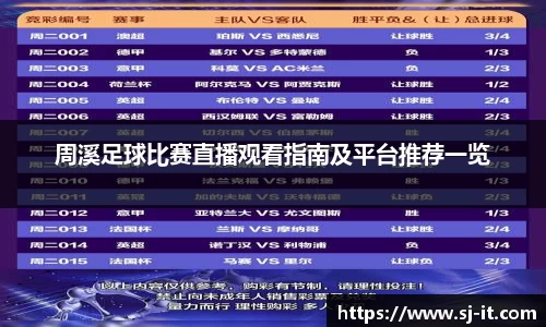 周溪足球比赛直播观看指南及平台推荐一览